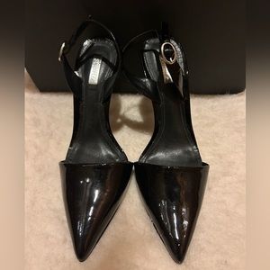 Schutz Lou Pointed Toe Pump Patent Black
